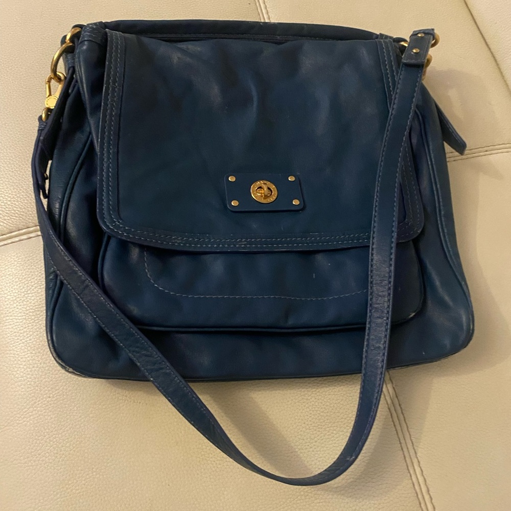 Marc By Marc Jacobs Navy Crossbody Bag with Gold Details